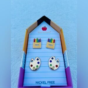 Crayon Artist Earrings True to Form  Stud Earrings New in Pencil Box Two Pairs